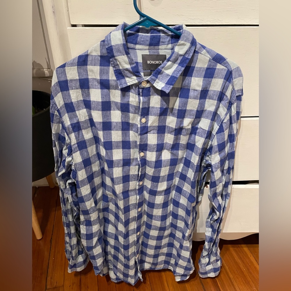 Bonobos Gingham Button Down Size Xl - image 1